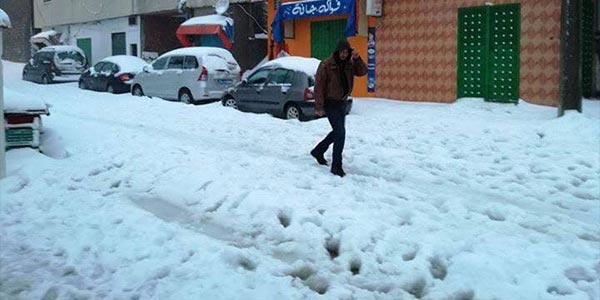 Tombée de neige sur AÃ¯n Draham - photos du lundi 16-01-2017