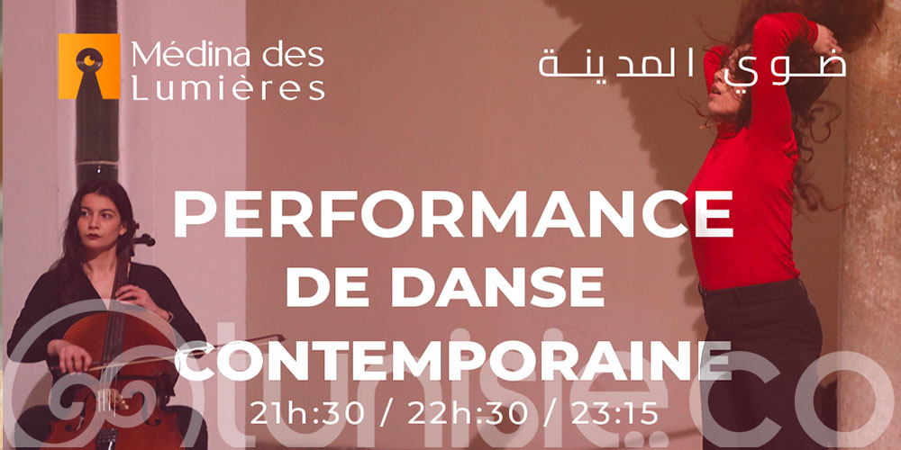 Performance de danse contemporaine au festival 'Médina des Lumières' 