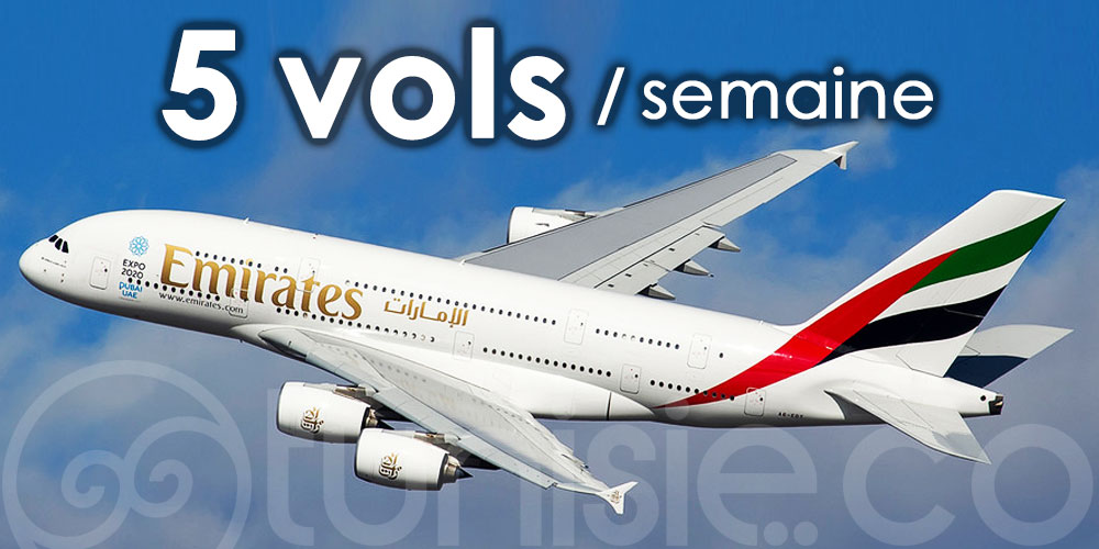 Emirates passe à 5 vols par semaine sur Tunis