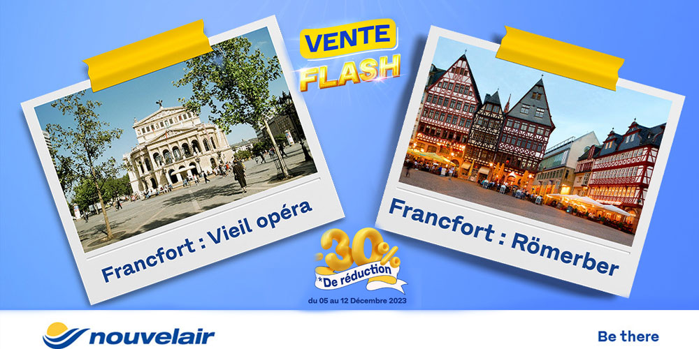 Explorez la ville de  Francfort et profitez d'une remise de 30% avec Nouvelair !