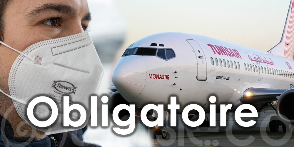 Tunisair Italie : Le port du masque est obligatoire en avion 