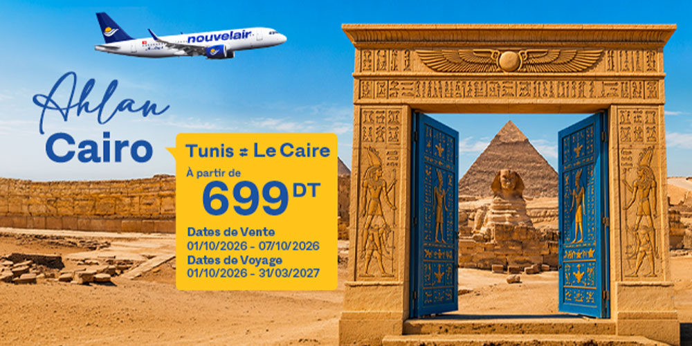 Le Caire à partir de 699 TND TTC l’aller-retour avec Nouvelair