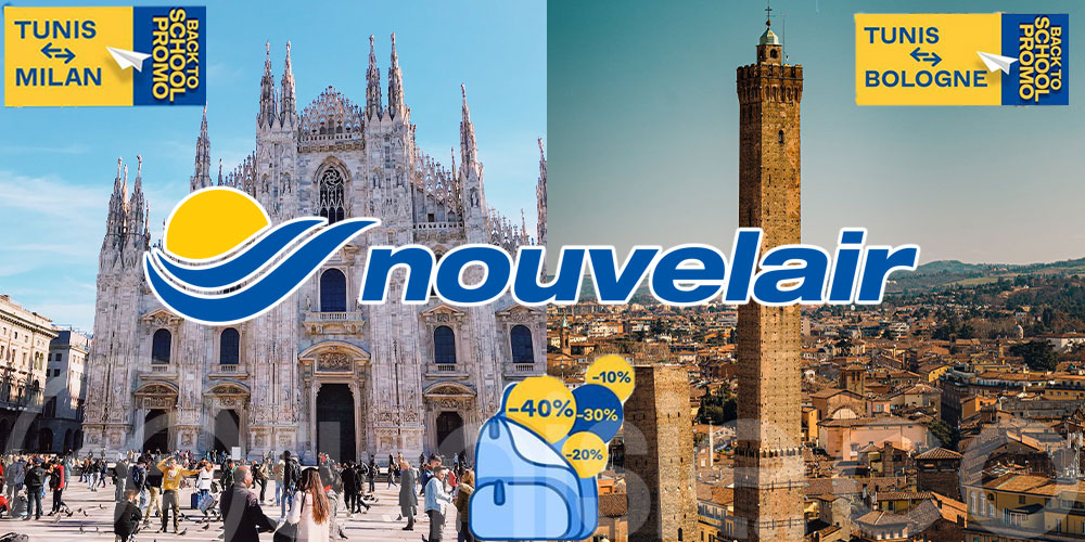 Nouvelair vous fait économiser jusqu'à -40% : Envolez-vous vers Bologne et Milan !