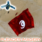 Photo du jour : Le satellite Pléiades enregistre le record tunisien du plus grand drapeau 