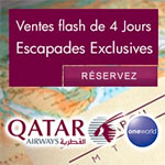 Ventes flash de 4 Jours Escapades Exclusives sur Qatar Airways