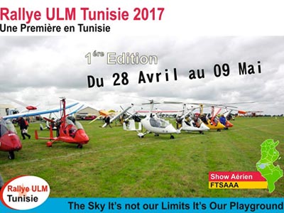 Le premier Rallye en ULM en Tunisie du 28 Avril au 9 Mai 2017