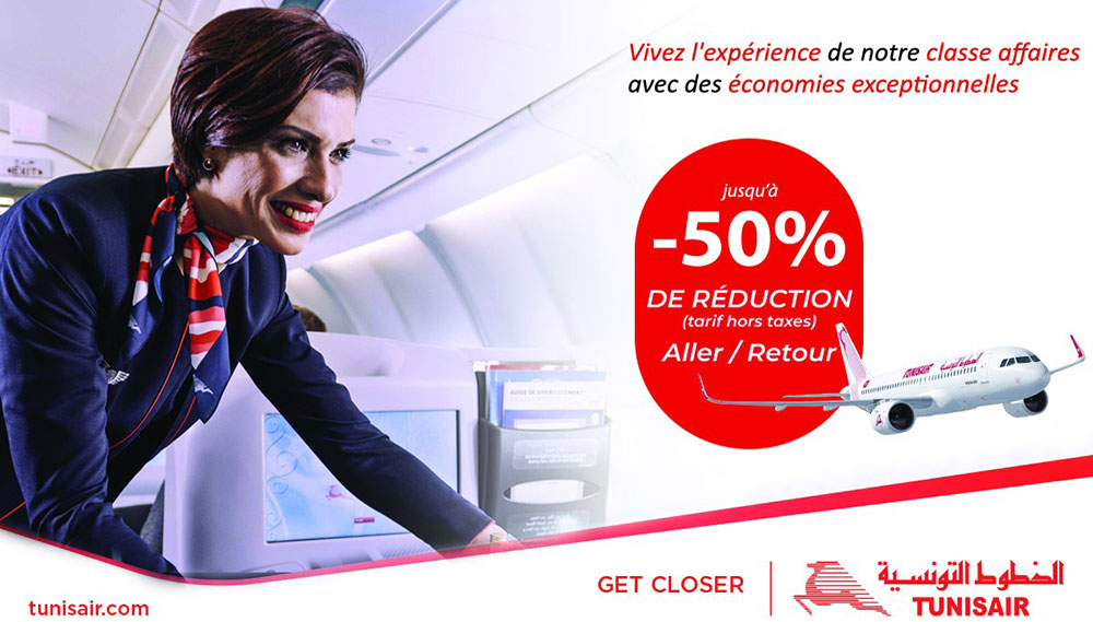 Tunisair : Voyagez en Classe Affaires avec -50 % de Miles 
