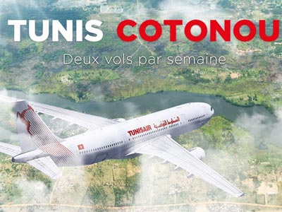 TUNISAIR opère son 1er vol Tunis-Cotonou le 13 décembre 