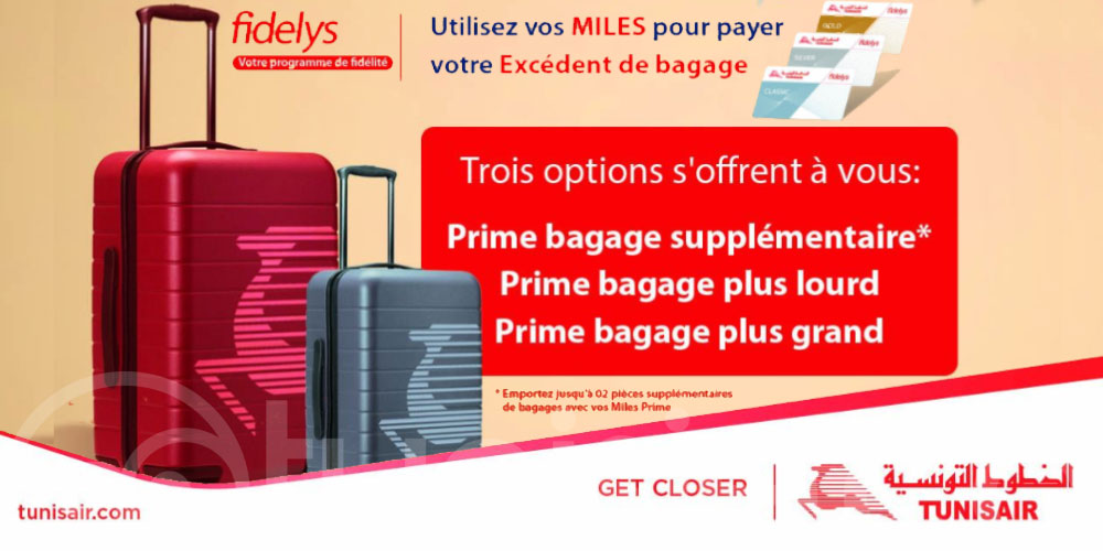 Tunisair : Libérez-vous des frais d'excédent de bagages avec vos Miles Fidelys ! 