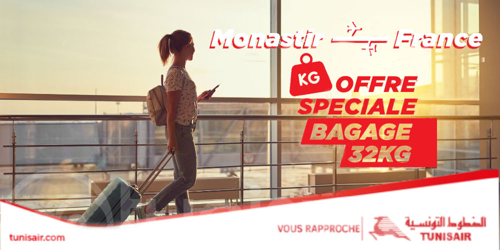  Tunisair : Profitez de 32KG de Franchise Bagage sur vos Vols vers la France !