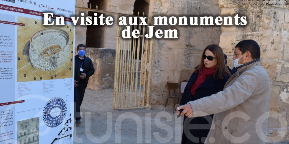 En photos : Amal Hachana en visite aux monuments de la ville de Jem