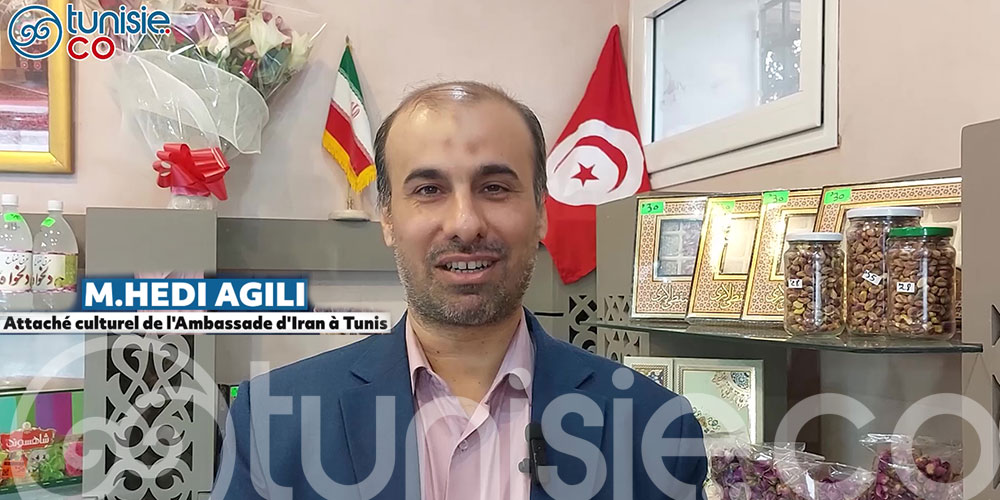 Hedi Agili, attaché culturel de l'ambassade d'Iran à Tunis à l'inauguration du point de vente permanent des pâtisseries iraniennes traditionnelles by ALMAZ